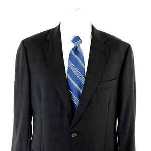 Samuelsohn SB Gable Wool 2 Button Blazer 40R Charcoal Black‎